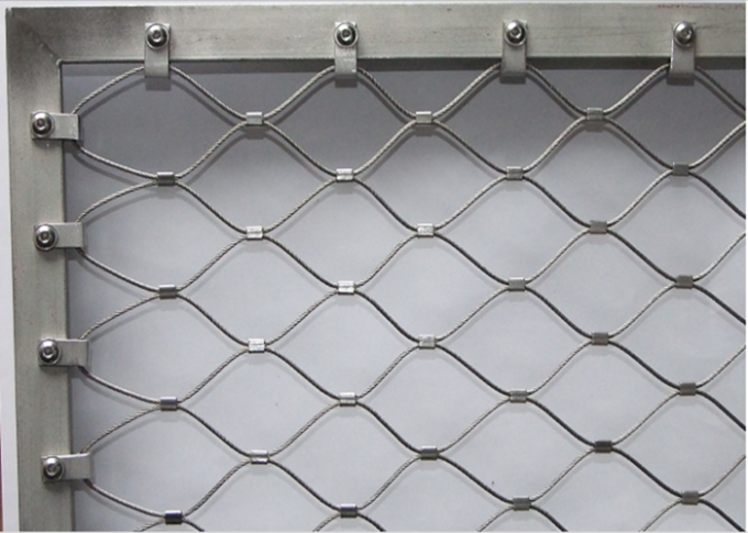 橋柵および手すりのステンレス鋼のフェルール ロープの網60x60mm 0